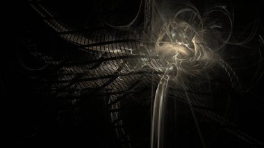 Fantezi kaotik renkli fraktal desen. Soyut Fraktal şekiller. 3D render resimde arka plan veya duvar kağıdı.