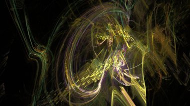 Fantezi kaotik renkli fraktal desen. Soyut Fraktal şekiller. 3D render resimde arka plan veya duvar kağıdı.