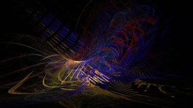 Fantezi kaotik renkli fraktal desen. Soyut Fraktal şekiller. 3D render resimde arka plan veya duvar kağıdı.