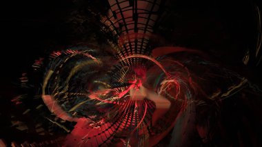 Fantezi kaotik renkli fraktal desen. Soyut Fraktal şekiller. 3D render resimde arka plan veya duvar kağıdı.