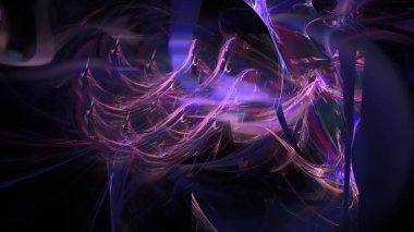 Fantezi kaotik renkli fraktal desen. Soyut Fraktal şekiller. 3D render resimde arka plan veya duvar kağıdı.