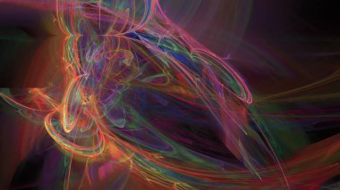 Fantezi kaotik renkli fraktal desen. Soyut Fraktal şekiller. 3D render resimde arka plan veya duvar kağıdı.