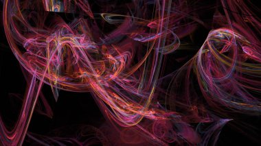 Fantezi kaotik renkli fraktal desen. Soyut Fraktal şekiller. 3D render resimde arka plan veya duvar kağıdı.