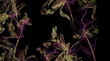 Fantezi kaotik renkli fraktal desen. Soyut Fraktal şekiller. 3D render resimde arka plan veya duvar kağıdı.