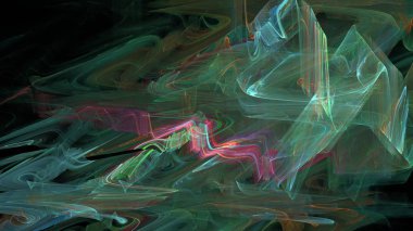 Fantezi kaotik renkli fraktal desen. Soyut Fraktal şekiller. 3D render resimde arka plan veya duvar kağıdı.