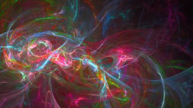 Fantezi kaotik renkli fraktal desen. Soyut Fraktal şekiller. 3D render resimde arka plan veya duvar kağıdı.