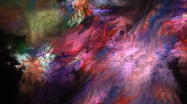 Fantezi kaotik renkli fraktal desen. Soyut Fraktal şekiller. 3D render resimde arka plan veya duvar kağıdı.