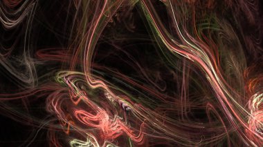 Fantezi kaotik renkli fraktal desen. Soyut Fraktal şekiller. 3D render resimde arka plan veya duvar kağıdı.