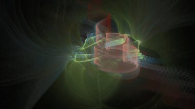 Fantezi kaotik renkli fraktal desen. Soyut Fraktal şekiller. 3D render resimde arka plan veya duvar kağıdı.