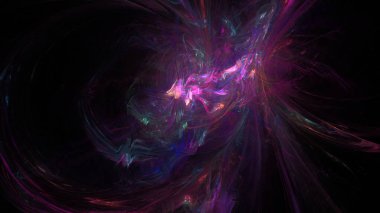 Fantezi kaotik renkli fraktal desen. Soyut Fraktal şekiller. 3D render resimde arka plan veya duvar kağıdı.