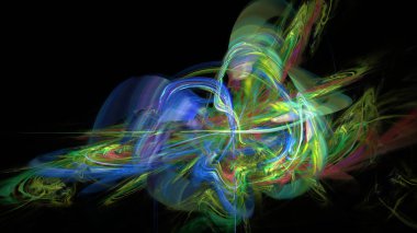 Fantezi kaotik renkli fraktal desen. Soyut Fraktal şekiller. 3D render resimde arka plan veya duvar kağıdı.