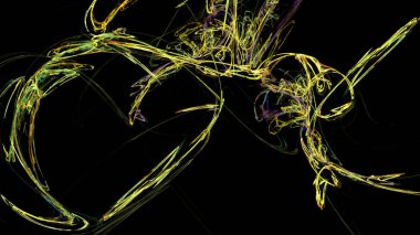 Fantezi kaotik renkli fraktal desen. Soyut Fraktal şekiller. 3D render resimde arka plan veya duvar kağıdı.