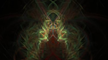 Fantezi kaotik renkli fraktal desen. Soyut Fraktal şekiller. 3D render resimde arka plan veya duvar kağıdı.