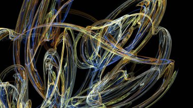 Fantezi kaotik renkli fraktal desen. Soyut Fraktal şekiller. 3D render resimde arka plan veya duvar kağıdı.