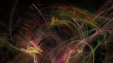 Fantezi kaotik renkli fraktal desen. Soyut Fraktal şekiller. 3D render resimde arka plan veya duvar kağıdı.