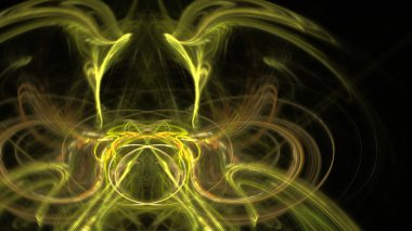 Fantezi kaotik renkli fraktal desen. Soyut Fraktal şekiller. 3D render resimde arka plan veya duvar kağıdı.