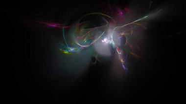 Fantezi kaotik renkli fraktal desen. Soyut Fraktal şekiller. 3D render resimde arka plan veya duvar kağıdı.