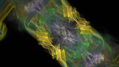 Fantezi kaotik renkli fraktal desen. Soyut Fraktal şekiller. 3D render resimde arka plan veya duvar kağıdı.