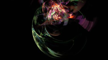 Fantezi kaotik renkli fraktal desen. Soyut Fraktal şekiller. 3D render resimde arka plan veya duvar kağıdı.