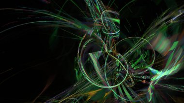 Fantezi kaotik renkli fraktal desen. Soyut Fraktal şekiller. 3D render resimde arka plan veya duvar kağıdı.