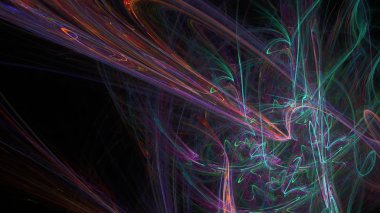 Fantezi kaotik renkli fraktal desen. Soyut Fraktal şekiller. 3D render resimde arka plan veya duvar kağıdı.