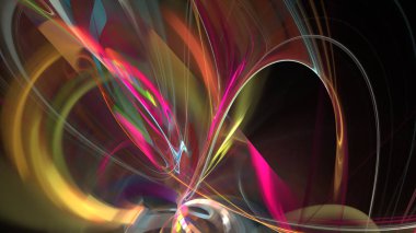 Fantezi kaotik renkli fraktal desen. Soyut Fraktal şekiller. 3D render resimde arka plan veya duvar kağıdı.