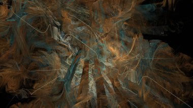 Fantezi kaotik renkli fraktal desen. Soyut Fraktal şekiller. 3D render resimde arka plan veya duvar kağıdı.