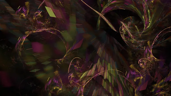 Fantezi kaotik renkli fraktal desen. Soyut Fraktal şekiller. 3D render resimde arka plan veya duvar kağıdı.