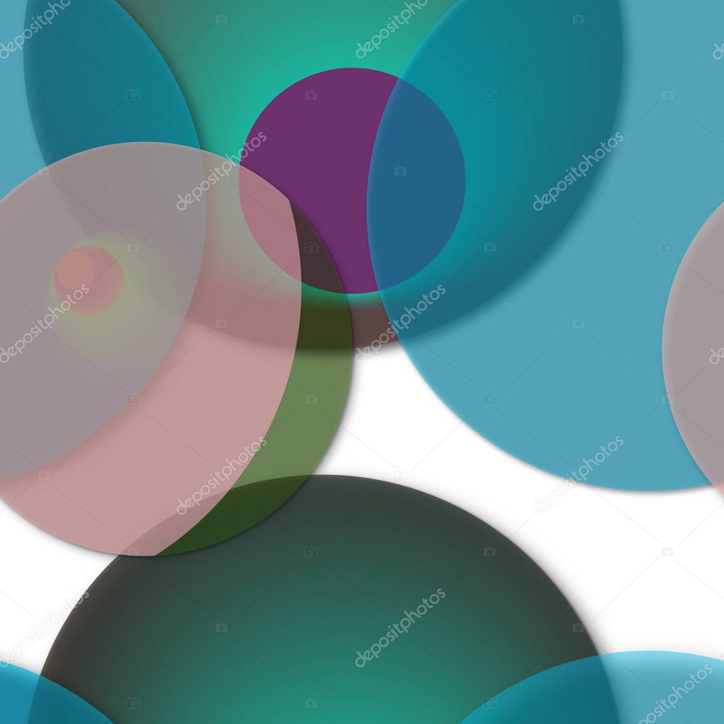 Multicolored geometric circle abstract background seamless pattern.