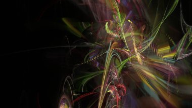Fantezi kaotik renkli fraktal desen. Soyut Fraktal şekiller. 3D render resimde arka plan veya duvar kağıdı.