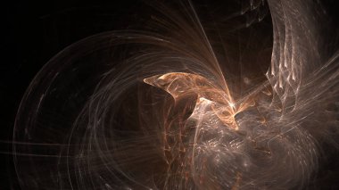 Fantezi kaotik renkli fraktal desen. Soyut Fraktal şekiller. 3D render resimde arka plan veya duvar kağıdı.