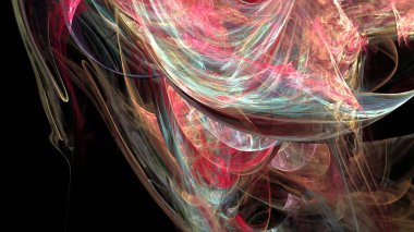 Fantezi kaotik renkli fraktal desen. Soyut Fraktal şekiller. 3D render resimde arka plan veya duvar kağıdı.