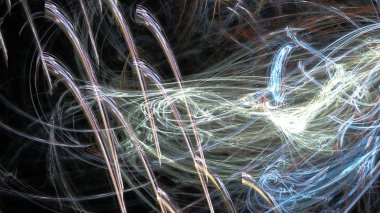 Fantezi kaotik renkli fraktal desen. Soyut Fraktal şekiller. 3D render resimde arka plan veya duvar kağıdı.