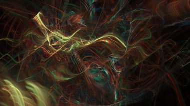 Fantezi kaotik renkli fraktal desen. Soyut Fraktal şekiller. 3D render resimde arka plan veya duvar kağıdı.