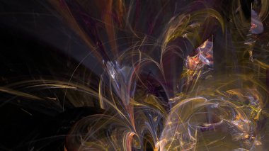 Fantezi kaotik renkli fraktal desen. Soyut Fraktal şekiller. 3D render resimde arka plan veya duvar kağıdı.