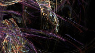 Fantezi kaotik renkli fraktal desen. Soyut Fraktal şekiller. 3D render resimde arka plan veya duvar kağıdı.