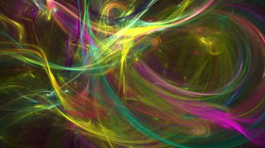 Fantezi kaotik renkli fraktal desen. Soyut Fraktal şekiller. 3D render resimde arka plan veya duvar kağıdı.