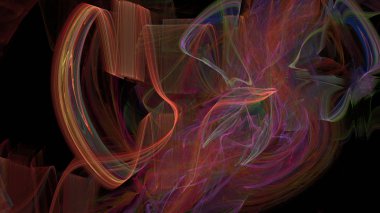 Fantezi kaotik renkli fraktal desen. Soyut Fraktal şekiller. 3D render resimde arka plan veya duvar kağıdı.