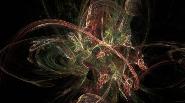 Fantezi kaotik renkli fraktal desen. Soyut Fraktal şekiller. 3D render resimde arka plan veya duvar kağıdı.