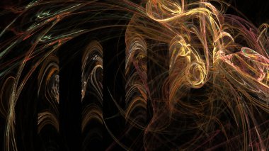 Fantezi kaotik renkli fraktal desen. Soyut Fraktal şekiller. 3D render resimde arka plan veya duvar kağıdı.