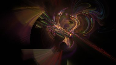 Fantezi kaotik renkli fraktal desen. Soyut Fraktal şekiller. 3D render resimde arka plan veya duvar kağıdı.