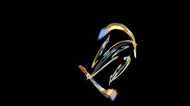 Fantezi kaotik renkli fraktal desen. Soyut Fraktal şekiller. 3D render resimde arka plan veya duvar kağıdı.