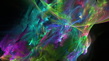 Fantezi kaotik renkli fraktal desen. Soyut Fraktal şekiller. 3D render resimde arka plan veya duvar kağıdı.