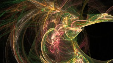 Fantezi kaotik renkli fraktal desen. Soyut Fraktal şekiller. 3D render resimde arka plan veya duvar kağıdı.