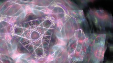 Fantezi kaotik renkli fraktal desen. Soyut Fraktal şekiller. 3D render resimde arka plan veya duvar kağıdı.