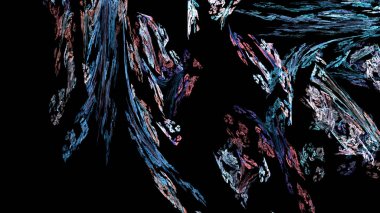 Fantezi kaotik renkli fraktal desen. Soyut Fraktal şekiller. 3D render resimde arka plan veya duvar kağıdı.