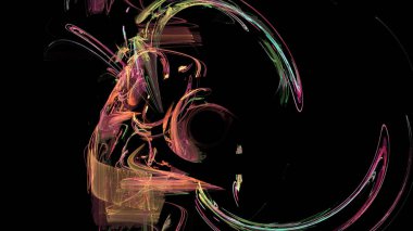 Fantezi kaotik renkli fraktal desen. Soyut Fraktal şekiller. 3D render resimde arka plan veya duvar kağıdı.