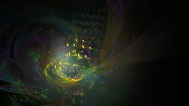 Fantezi kaotik renkli fraktal desen. Soyut Fraktal şekiller. 3D render resimde arka plan veya duvar kağıdı.