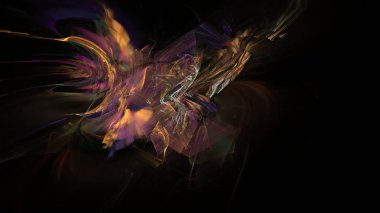 Fantezi kaotik renkli fraktal desen. Soyut Fraktal şekiller. 3D render resimde arka plan veya duvar kağıdı.