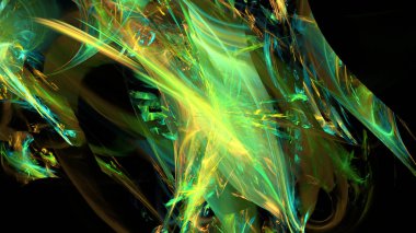 Fantezi kaotik renkli fraktal desen. Soyut Fraktal şekiller. 3D render resimde arka plan veya duvar kağıdı.